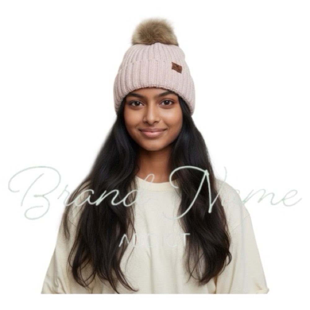 BearPaw Pom Knitted Beanie Hat - Picture 4 of 5